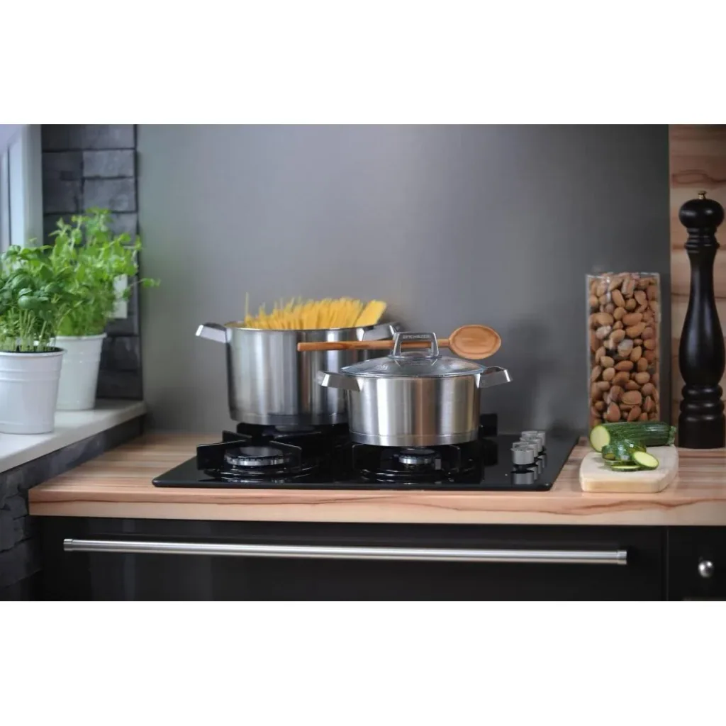 Mehrzer Premium - Low saucepan with lid - 24 cm - stainless steel
