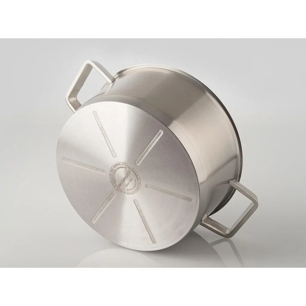Mehrzer Premium - Low saucepan with lid - 24 cm - stainless steel