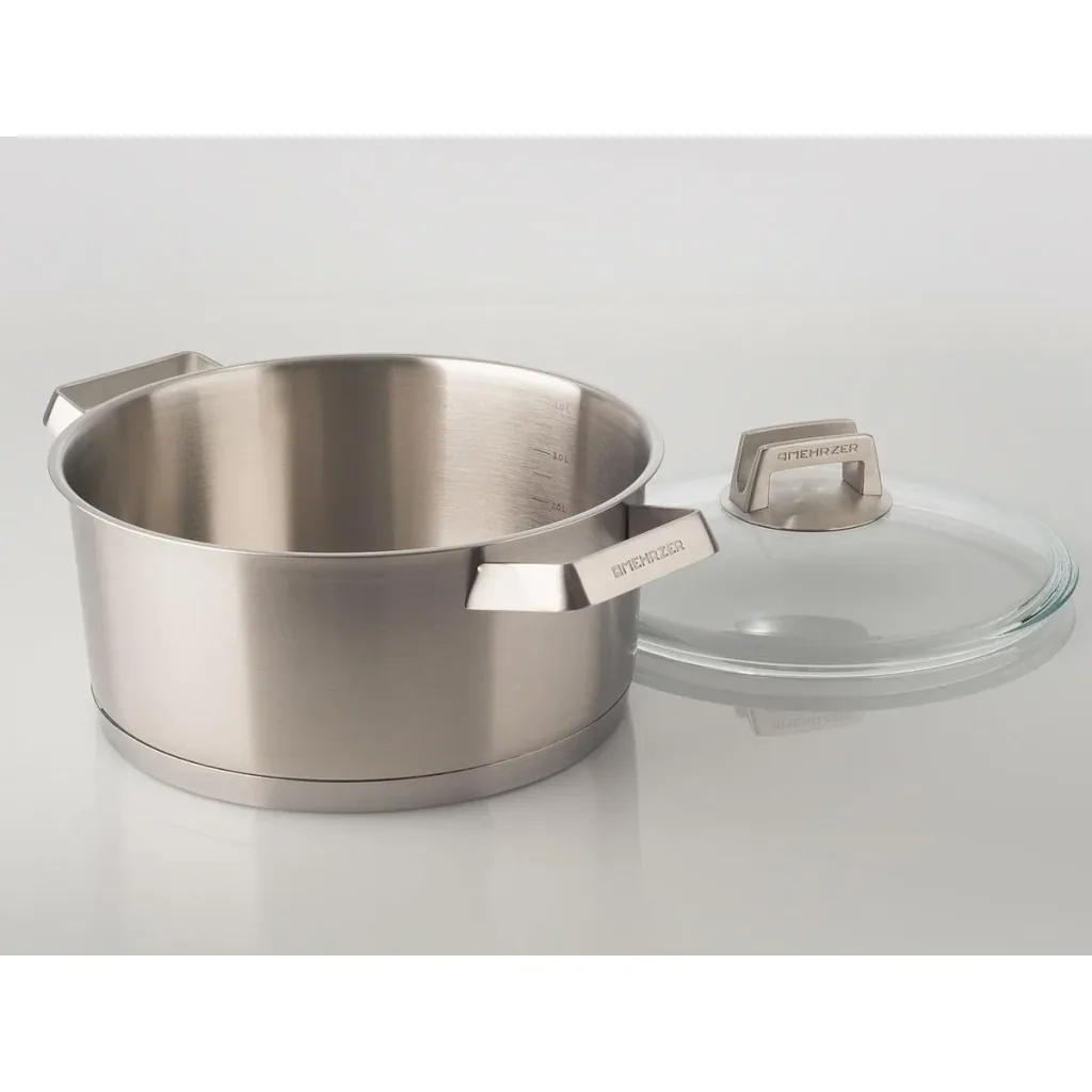 Mehrzer Premium - Low saucepan with lid - 24 cm - stainless steel