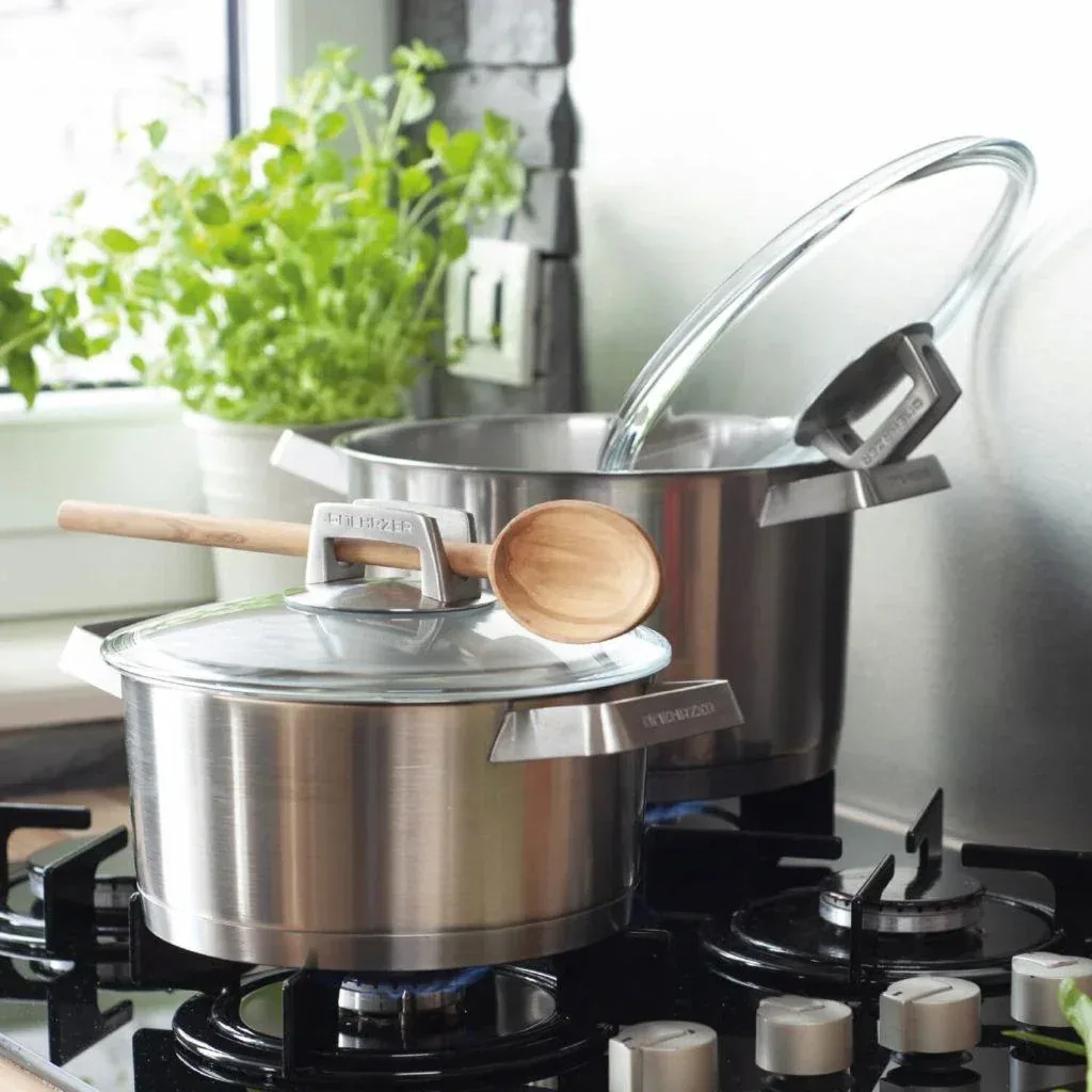 Mehrzer Premium - Low saucepan with lid - 24 cm - stainless steel