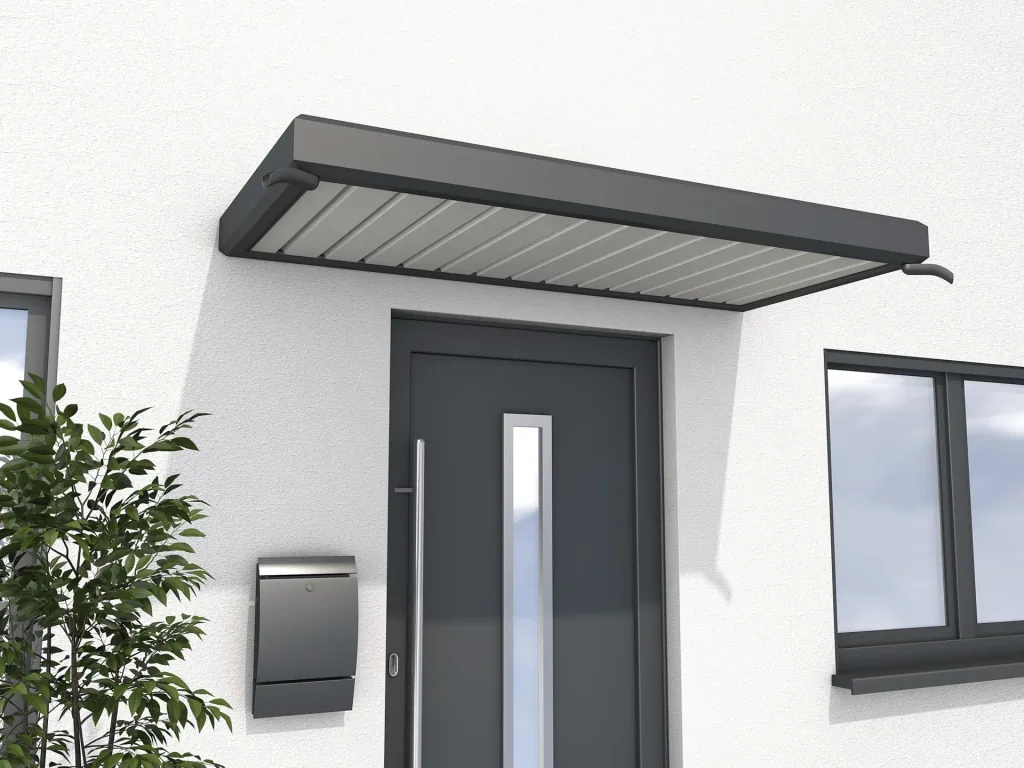 Rectangular canopy type NM 200, 200 x 90 x 14 cm, frame anthracite, cover white