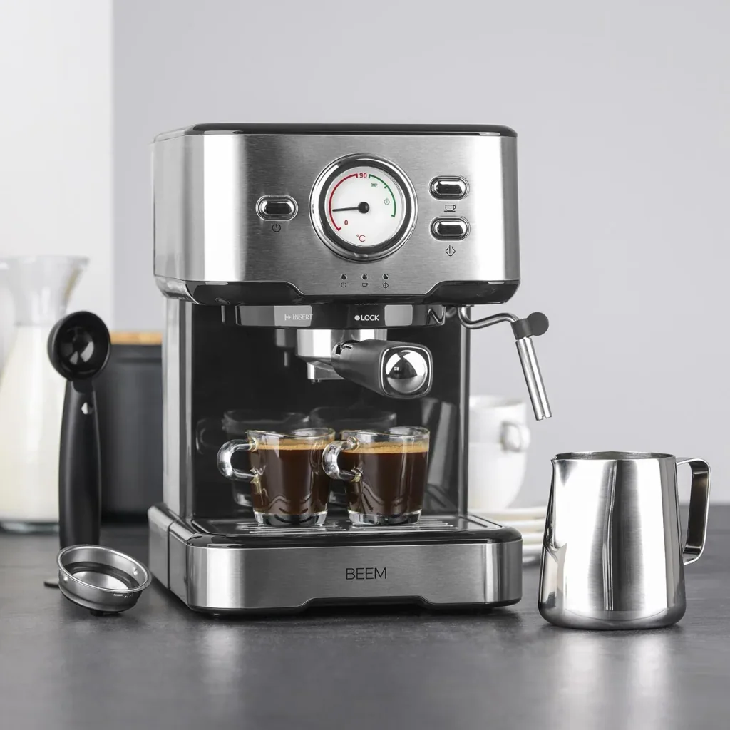 Portafilter machine "Espresso Select", stainless steel, 1100 watts, 15 bar