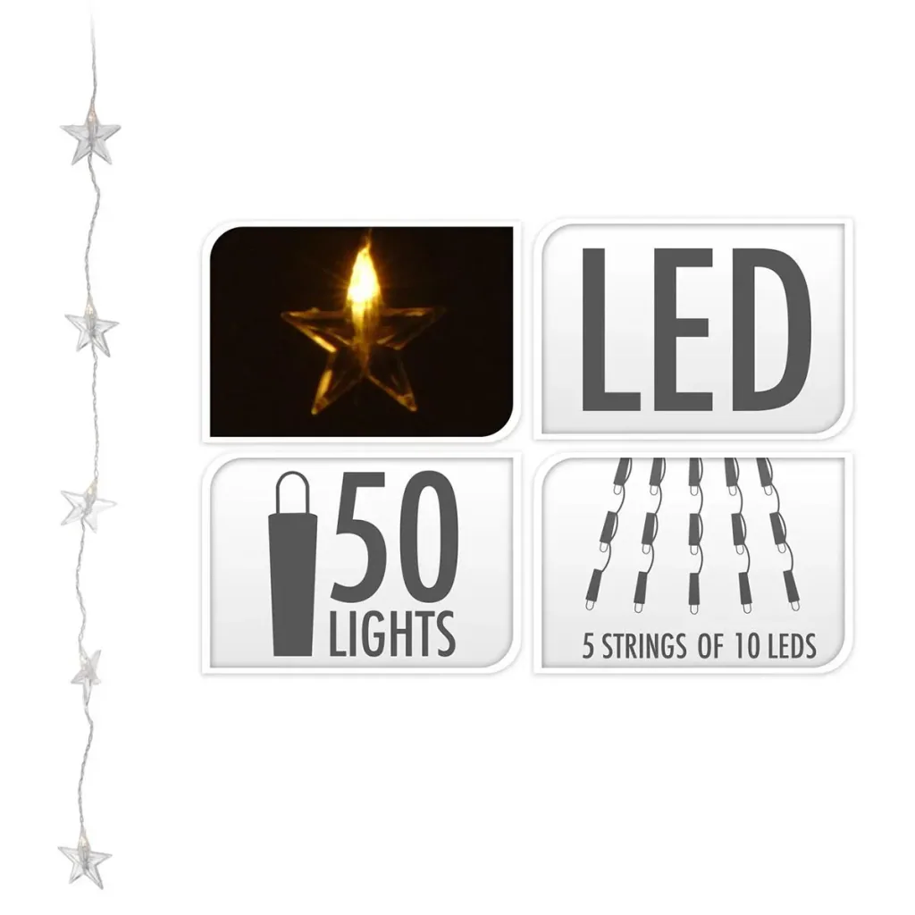 Curtain light 50 LED - Stars