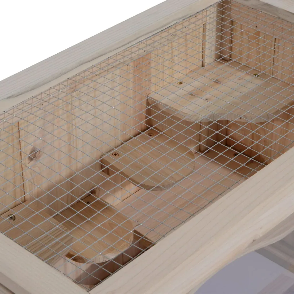 Hamster cage, mouse cage, rodent cage, wood, 60 x 35 x 42 cm