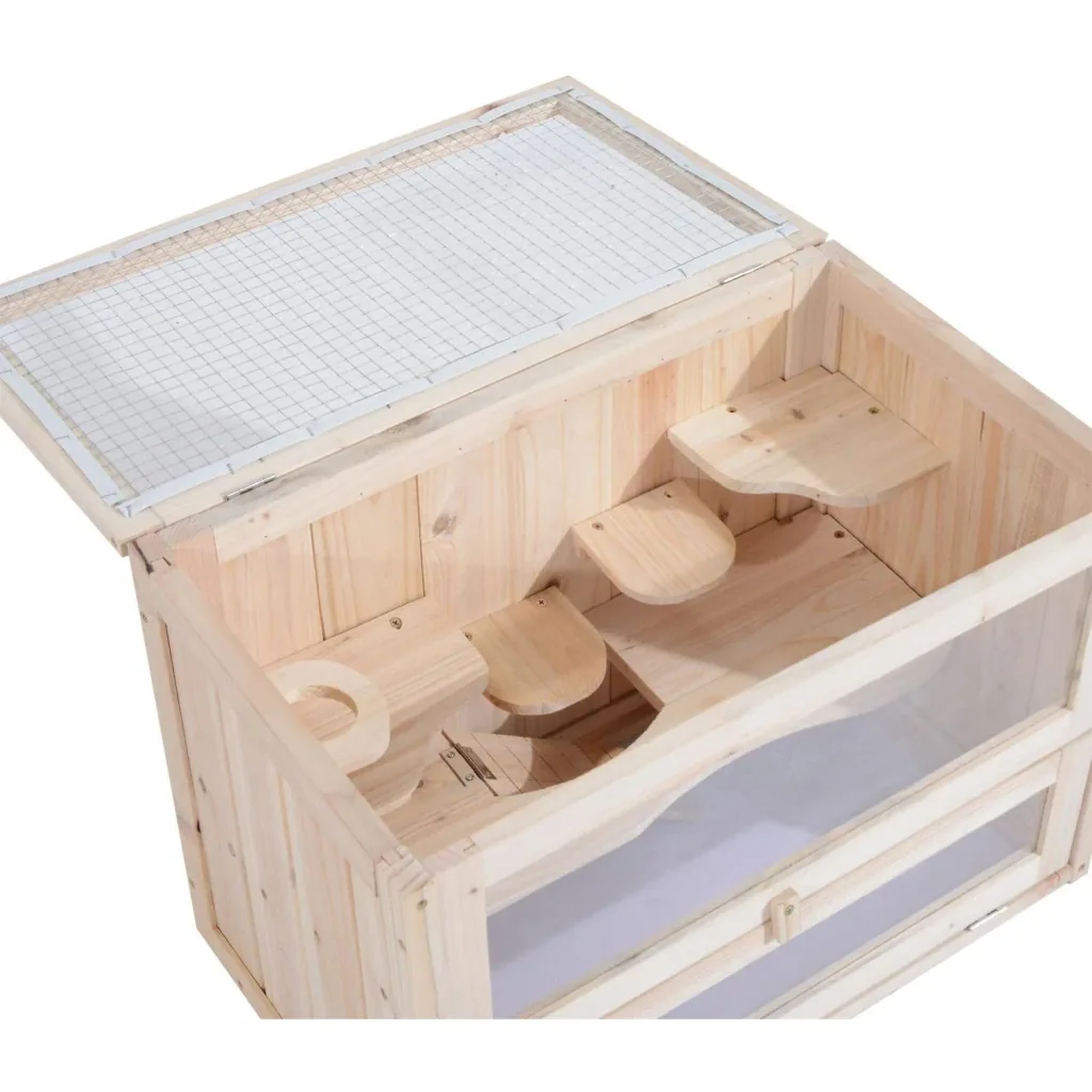 Hamster cage, mouse cage, rodent cage, wood, 60 x 35 x 42 cm