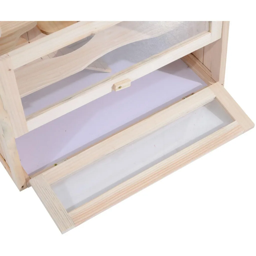Hamster cage, mouse cage, rodent cage, wood, 60 x 35 x 42 cm