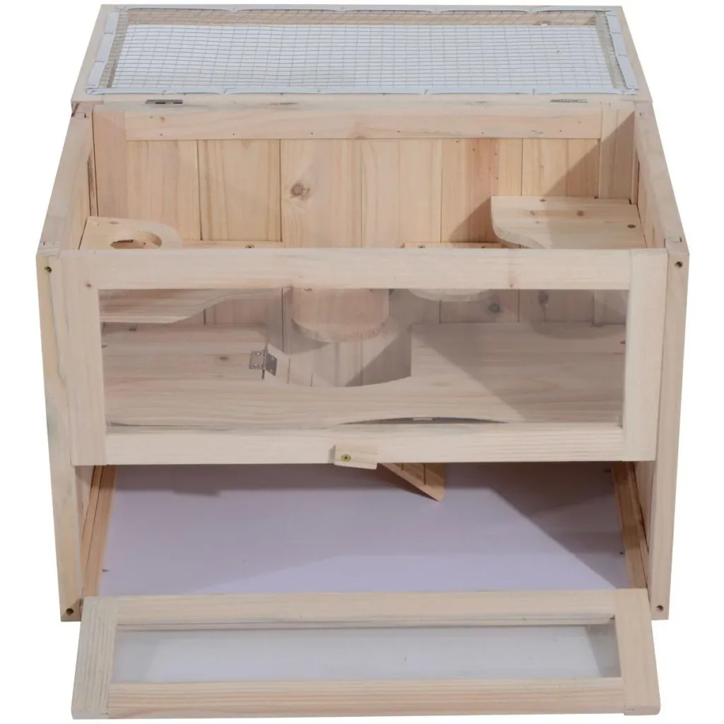 Hamster cage, mouse cage, rodent cage, wood, 60 x 35 x 42 cm