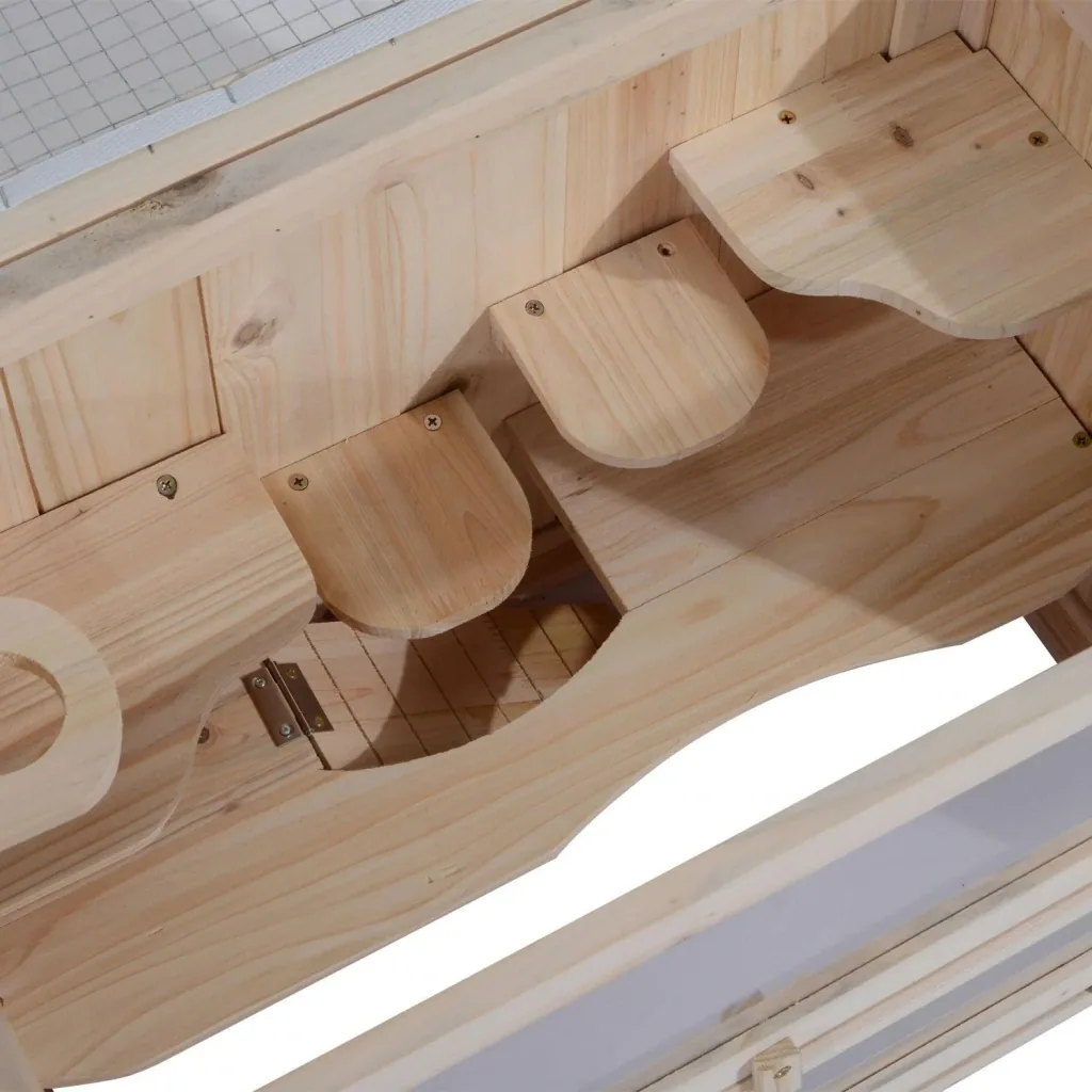 Hamster cage, mouse cage, rodent cage, wood, 60 x 35 x 42 cm