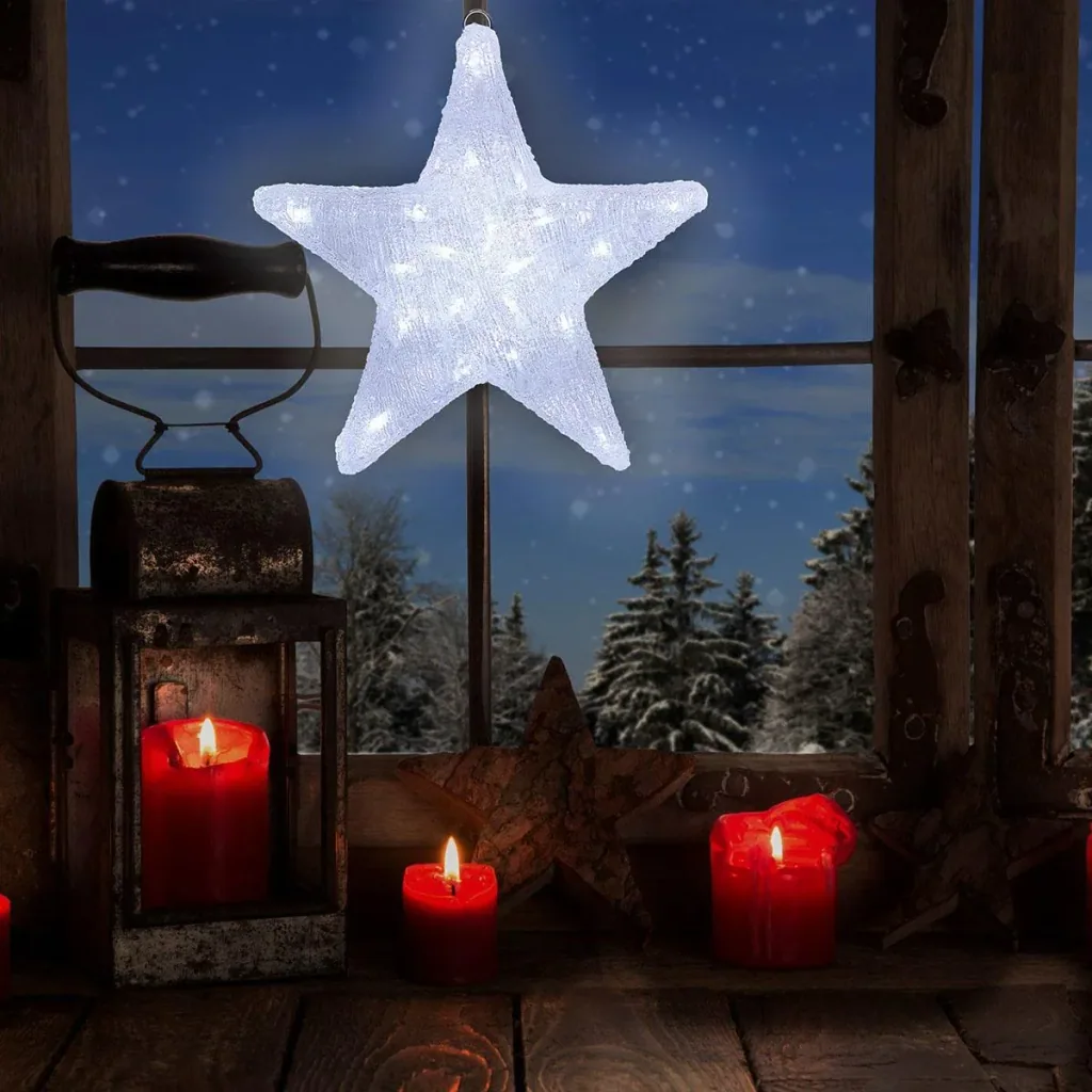 LED Acrylic Christmas Star | Bright White | 30 x 5 x 30 cm | For Indoor and Outdoor Use