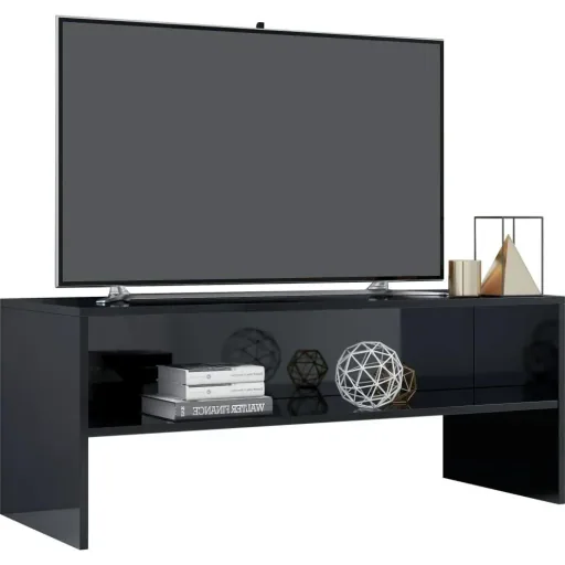 TV cabinet 100x40x40 cm chipboard high-gloss black