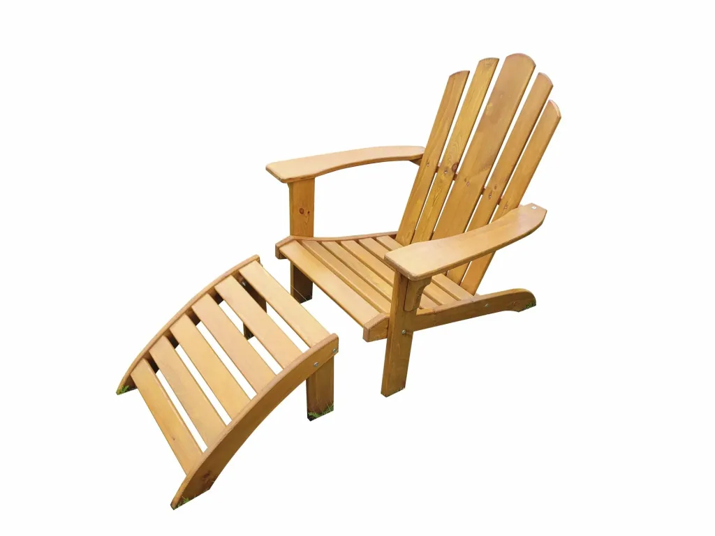 Deckchair set with footrest, honey brown