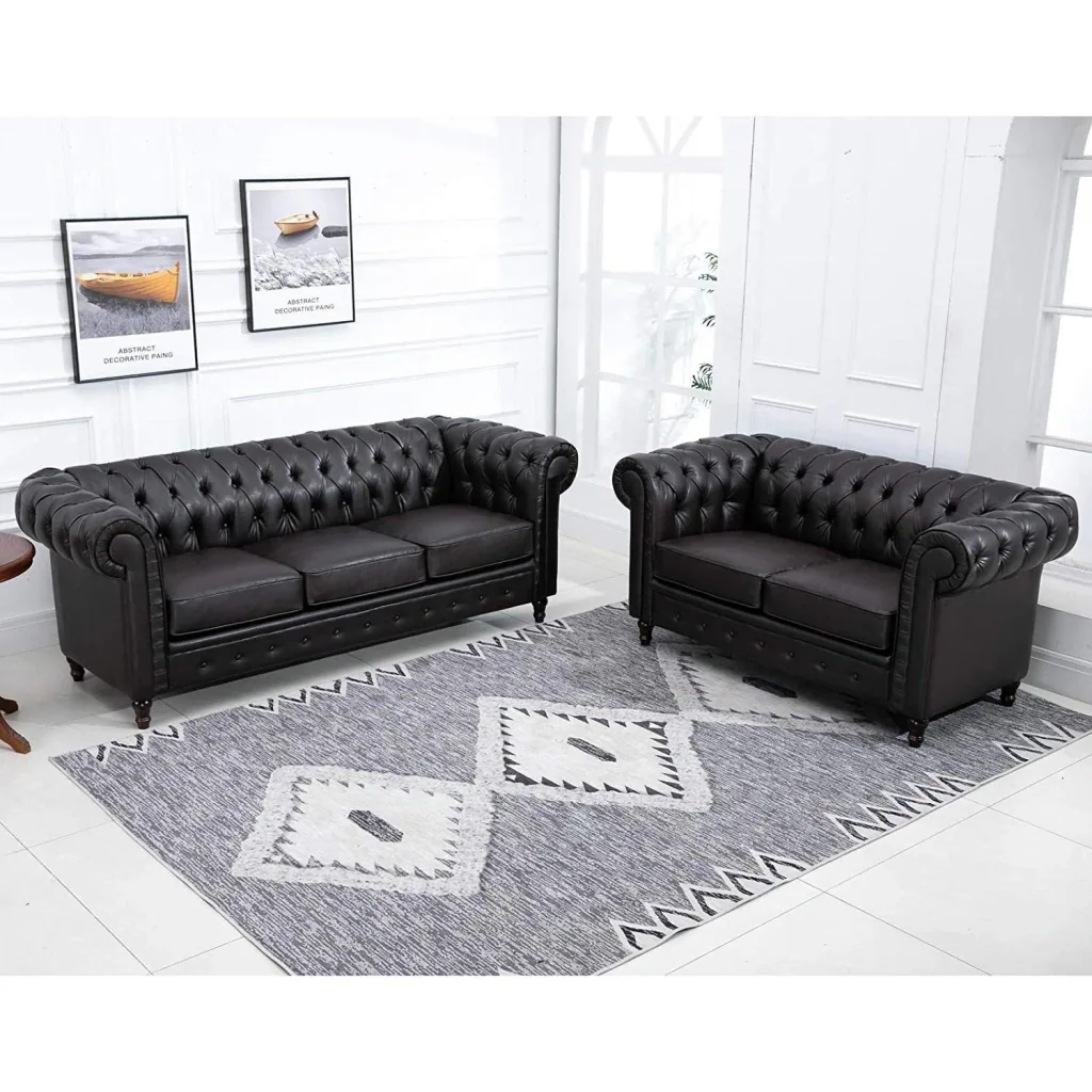 Upholstered sofa with tufting