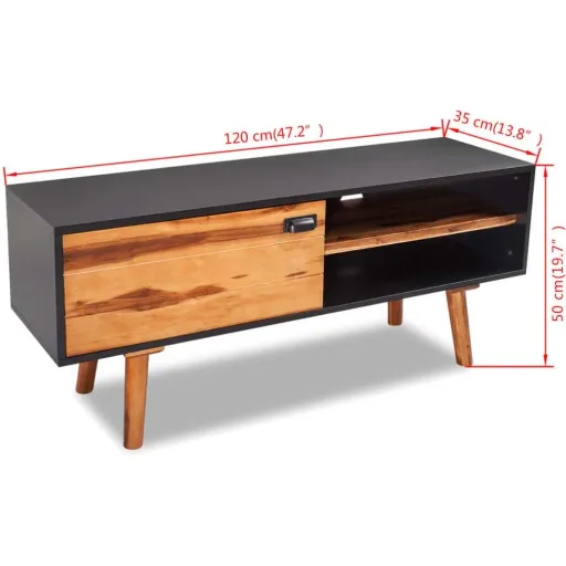 TV cabinet 120x35x50 cm solid acacia wood