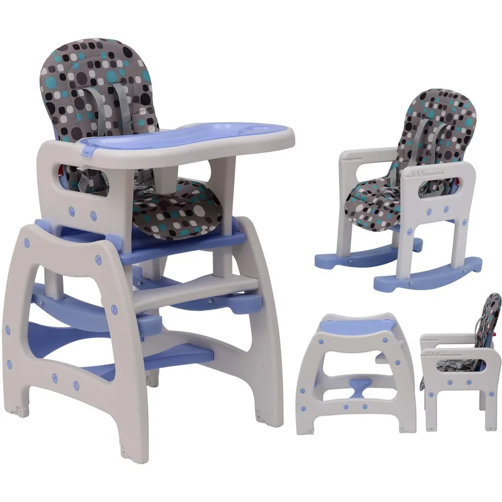 3 in 1 children's high chair combo high chair blue-white