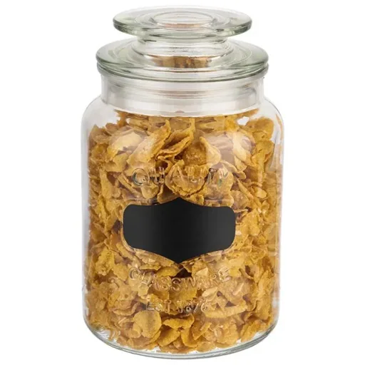 Storage jar with labeling field - glass container with 1 L