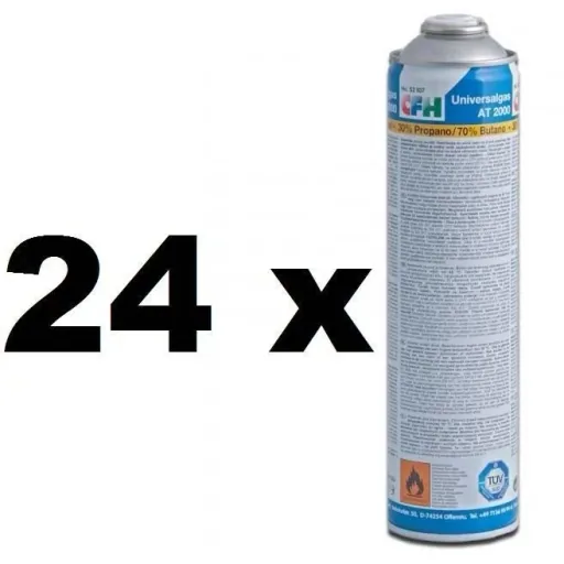 24x gas bottle for weed burners, gas burners and grill lighters