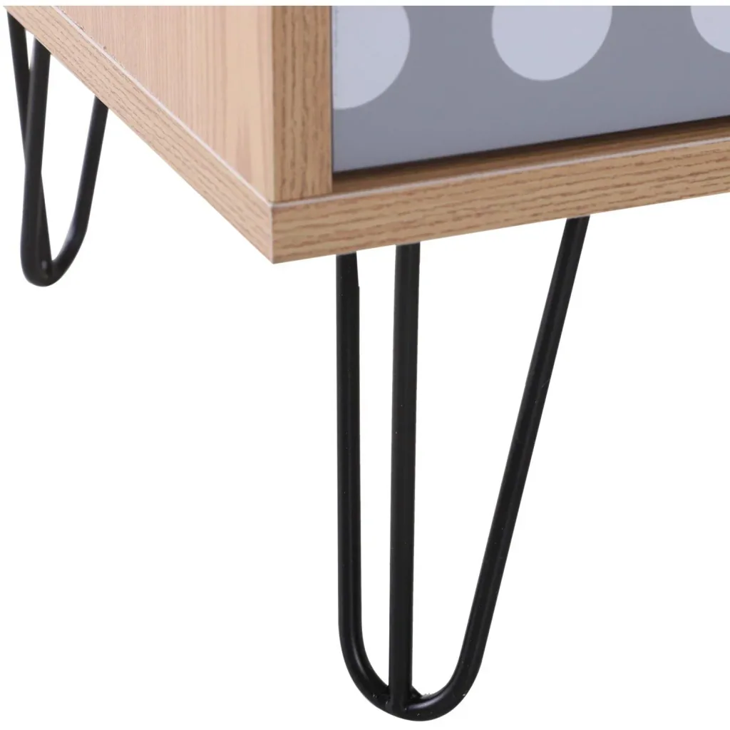 TV table TV cabinet TV board lowboard retro style with dot pattern wood 140 x 40 x 44.5 cm