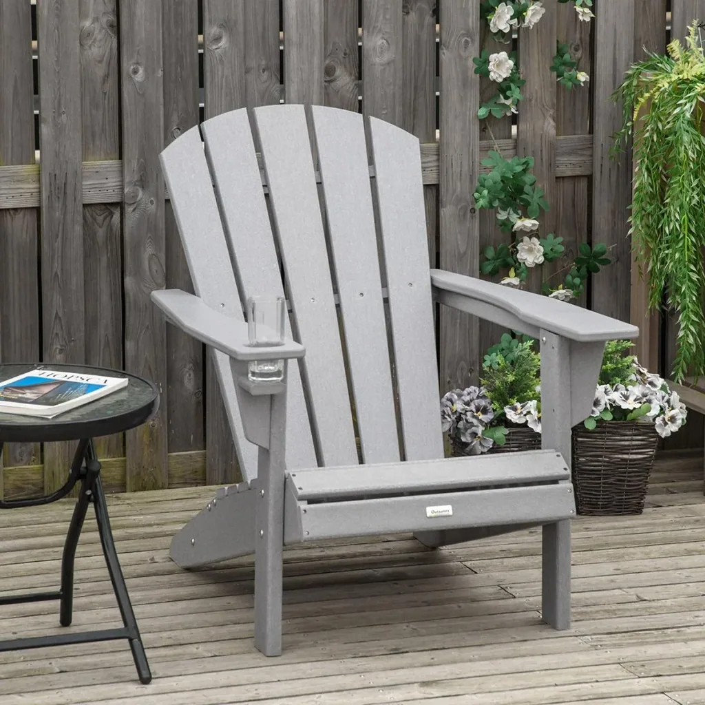 Adirondack garden chair with drink