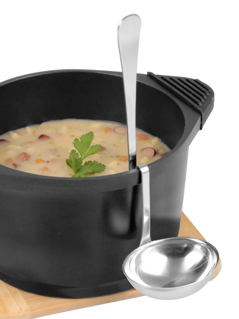 Serving ladle, hanging soup ladle, stainless steel, 25 cm