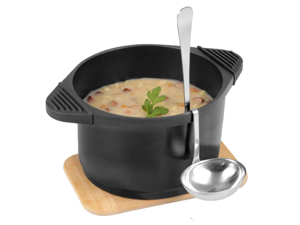 Serving ladle, hanging soup ladle, stainless steel, 25 cm