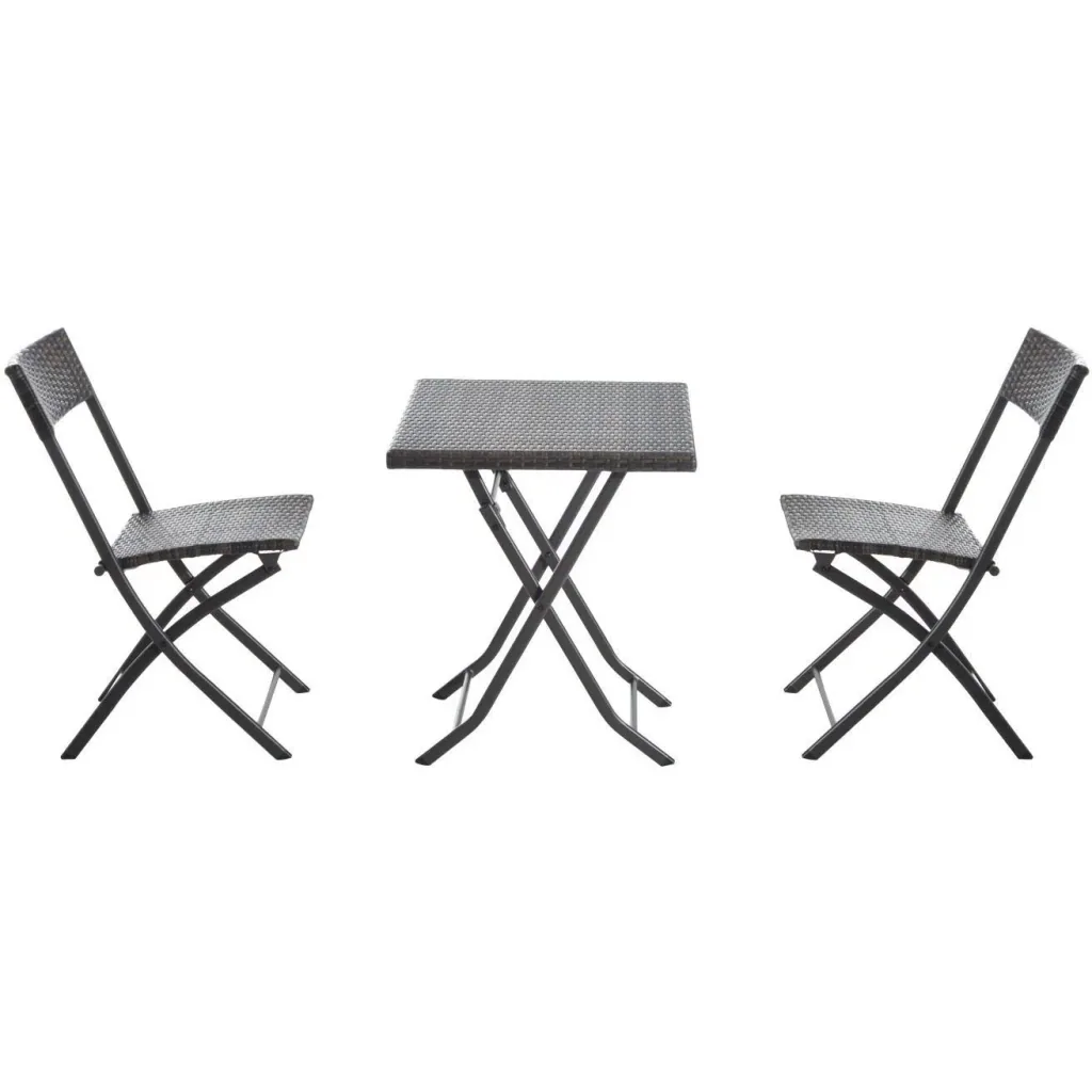 Bistro set polyrattan 3 pcs, seating set balcony set