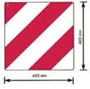 Warning sign foil cut, 423 x 423 mm