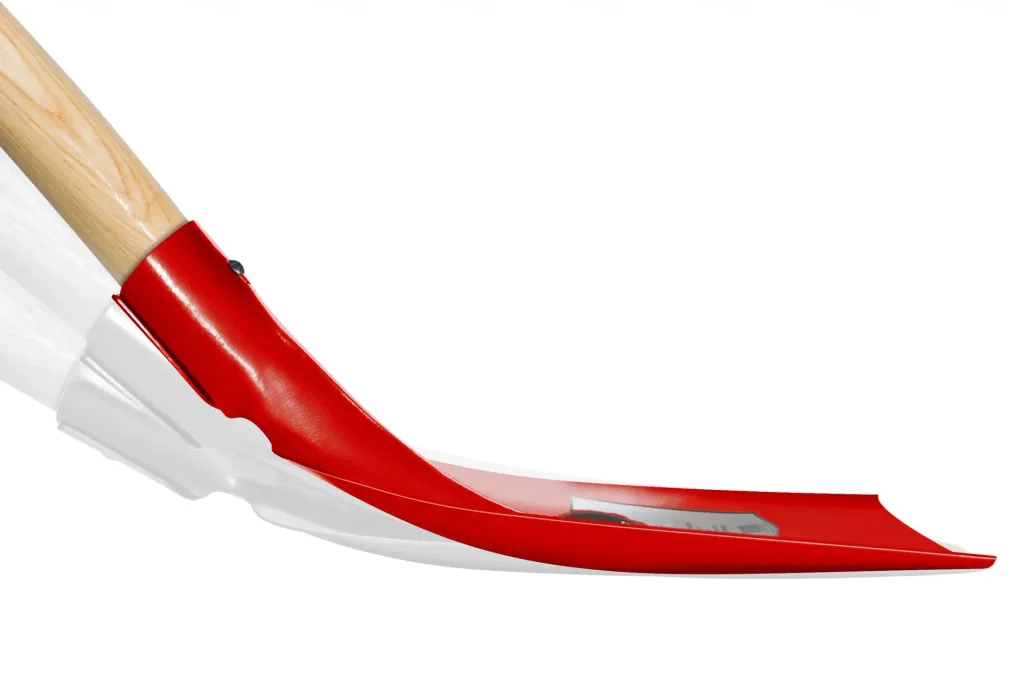 RUHR-BRILLANT, Frankfurt shovel, size 1, hardened, red powder-coated, long ash handle 130 cm