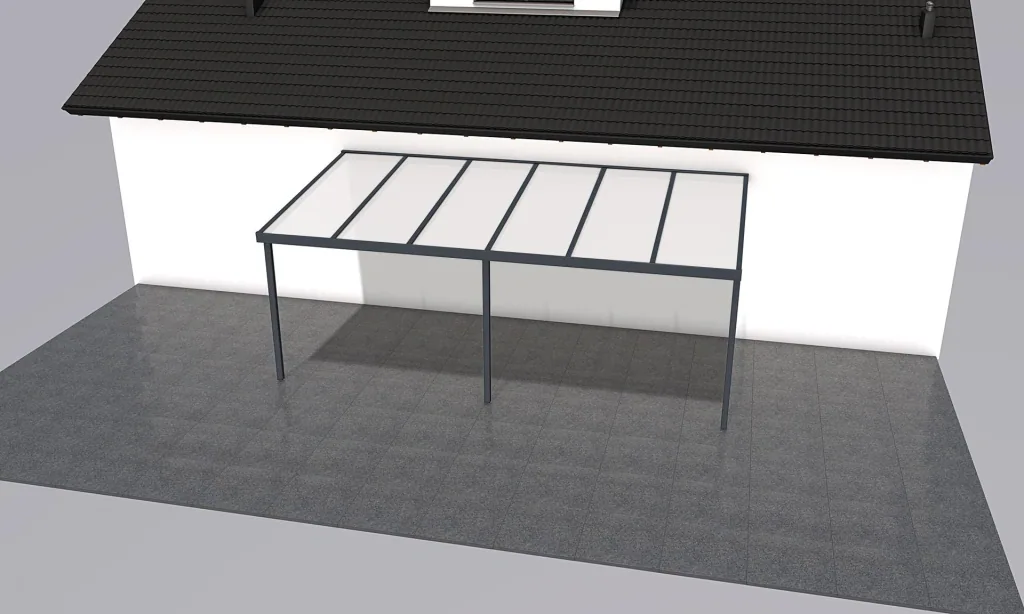 Patio roof Premium, anthracite, 6110 x 3060 mm - Klima blue