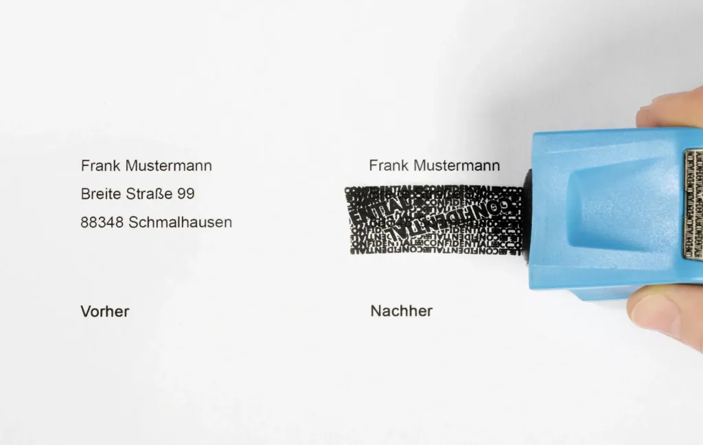 Data protection stamp roller
