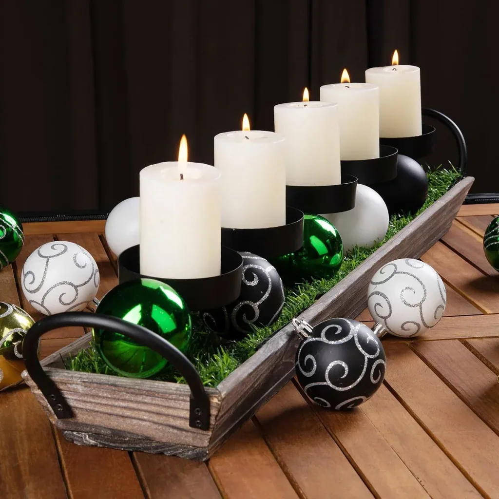 Balls set of 24 - Green White Black Gold - Plastic