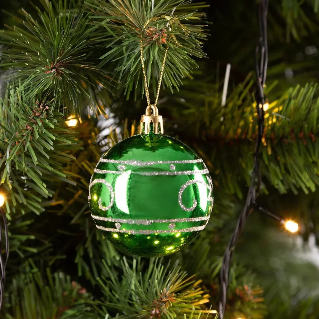 Balls set of 24 - Green White Black Gold - Plastic