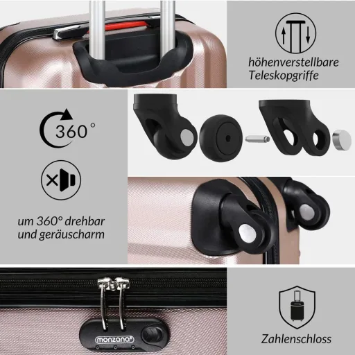 Hard-shell case set of 4 pieces Baseline Ros" Beautycase/M/L/XL
