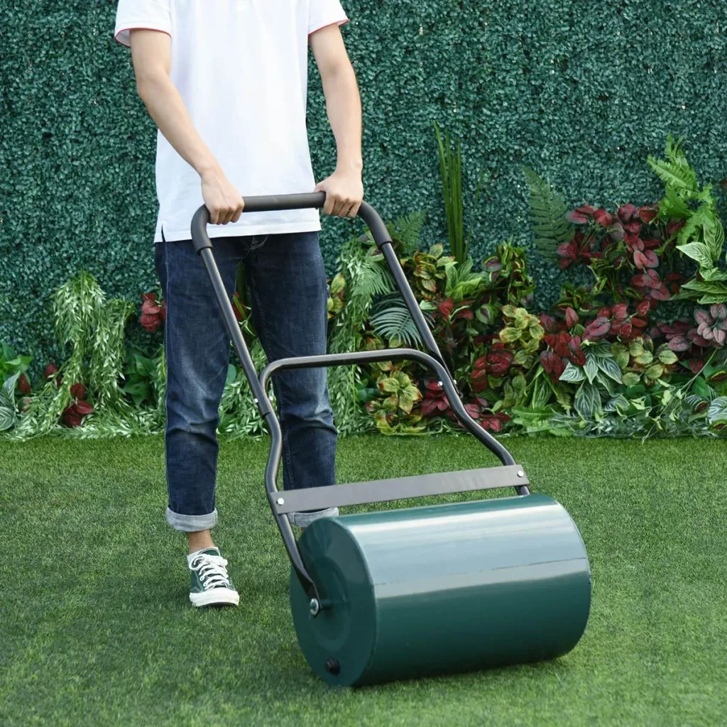 Lawn roller with U-handle garden roller garden roller 31 cm diameter 40 L water/sand filling 49 cm working width metal size