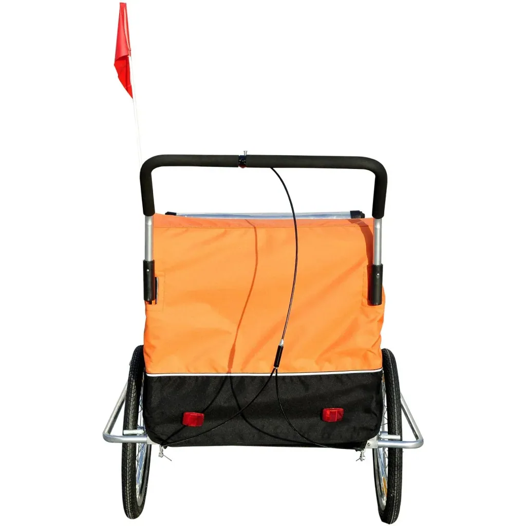 2 in 1 Jogger Child Trailer Bike Trailer Orange-Black