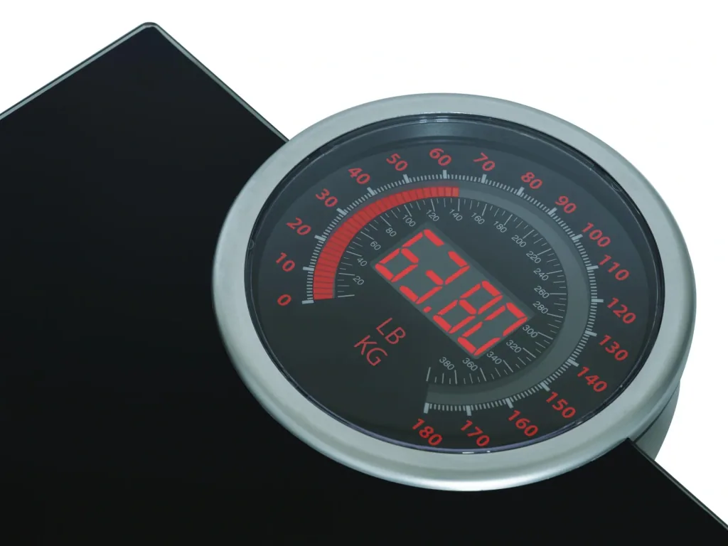 Glass scale "Cora", 180 kg, black