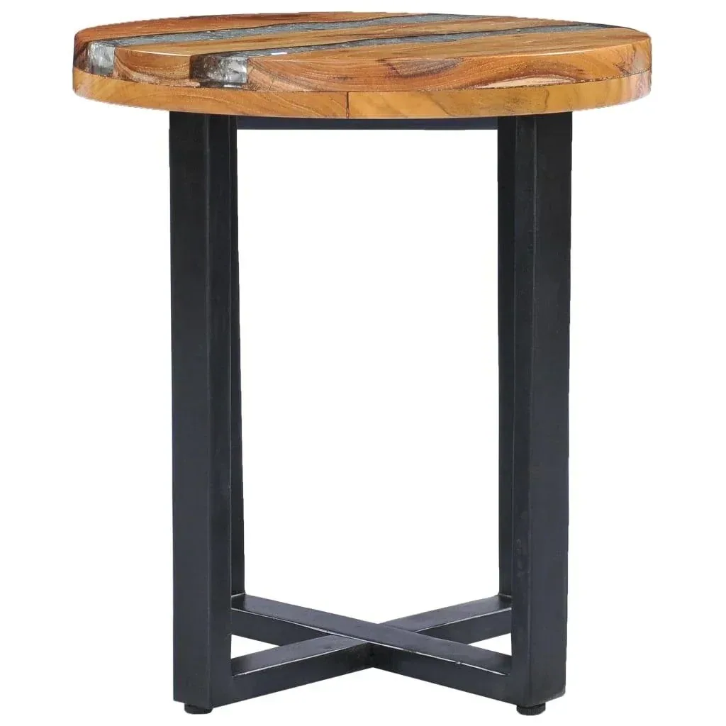 Coffee table 40x45 cm made of solid teak and polyresin