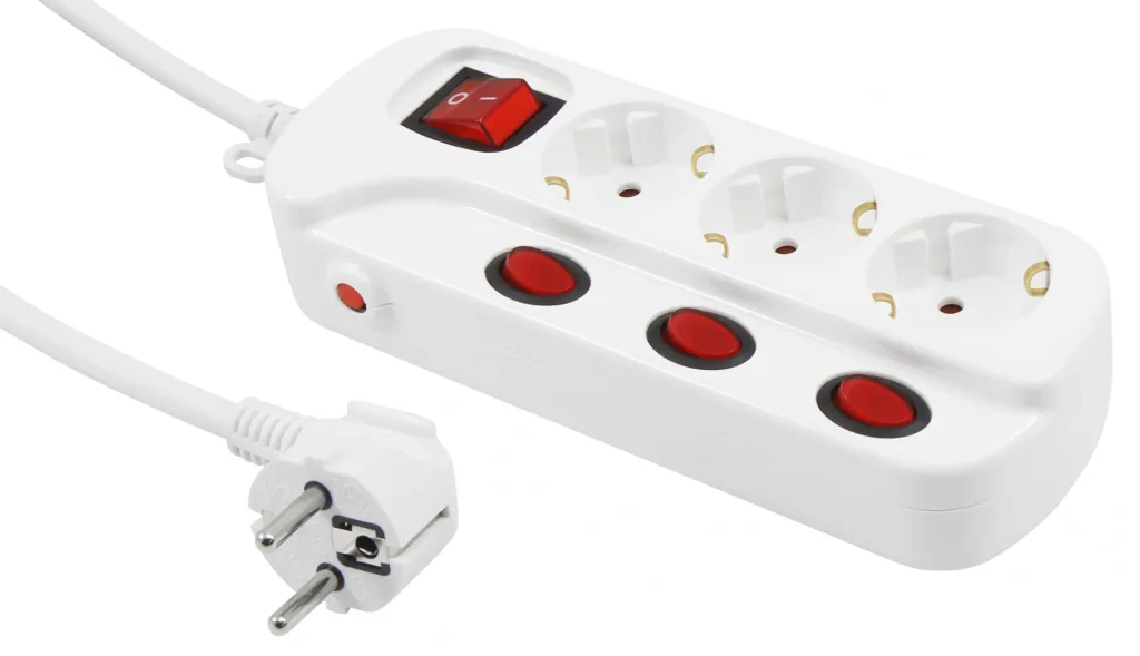 3-way power strip single circuit