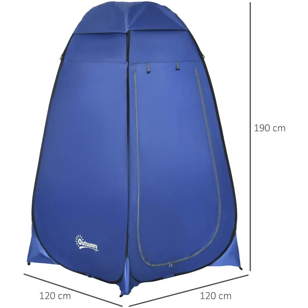 Shower Tent - Toilet or Shower - Waterproof - Blue - Polyester - 120 x 120 x 190 cm