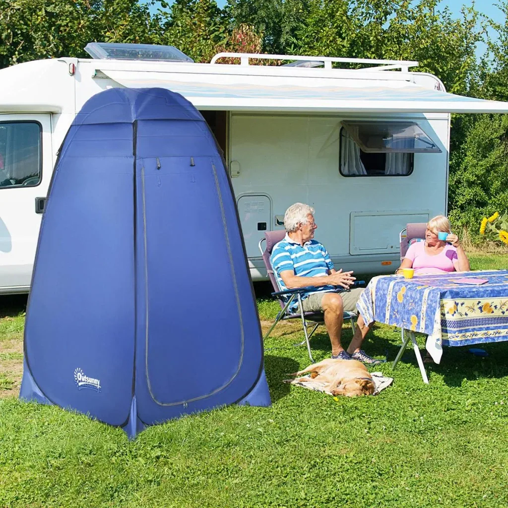 Shower Tent - Toilet or Shower - Waterproof - Blue - Polyester - 120 x 120 x 190 cm