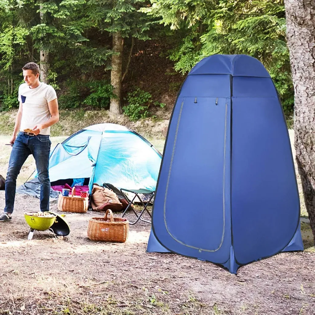 Shower Tent - Toilet or Shower - Waterproof - Blue - Polyester - 120 x 120 x 190 cm