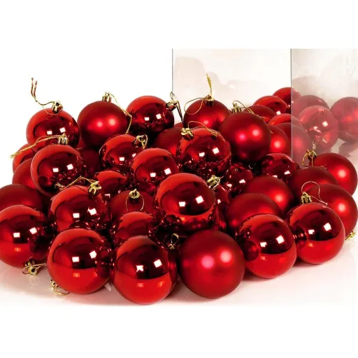 Christmas balls - Christmas tree decorations - red 54 pieces.