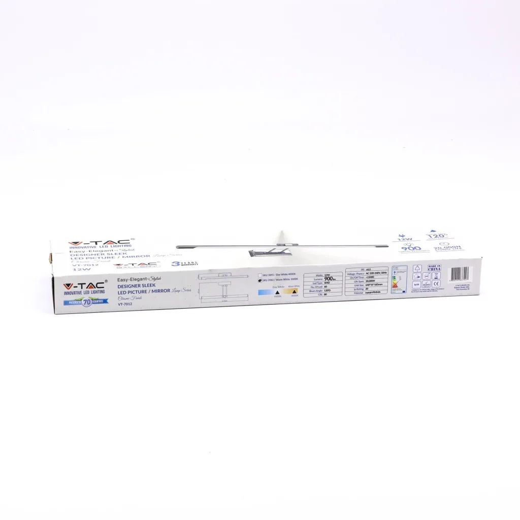 VT-7012 LED mirror lighting - 12w - Chrome - 3000k