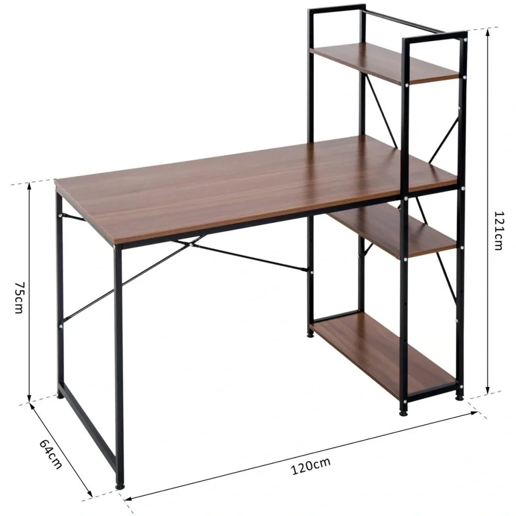 Computer desk with shelf