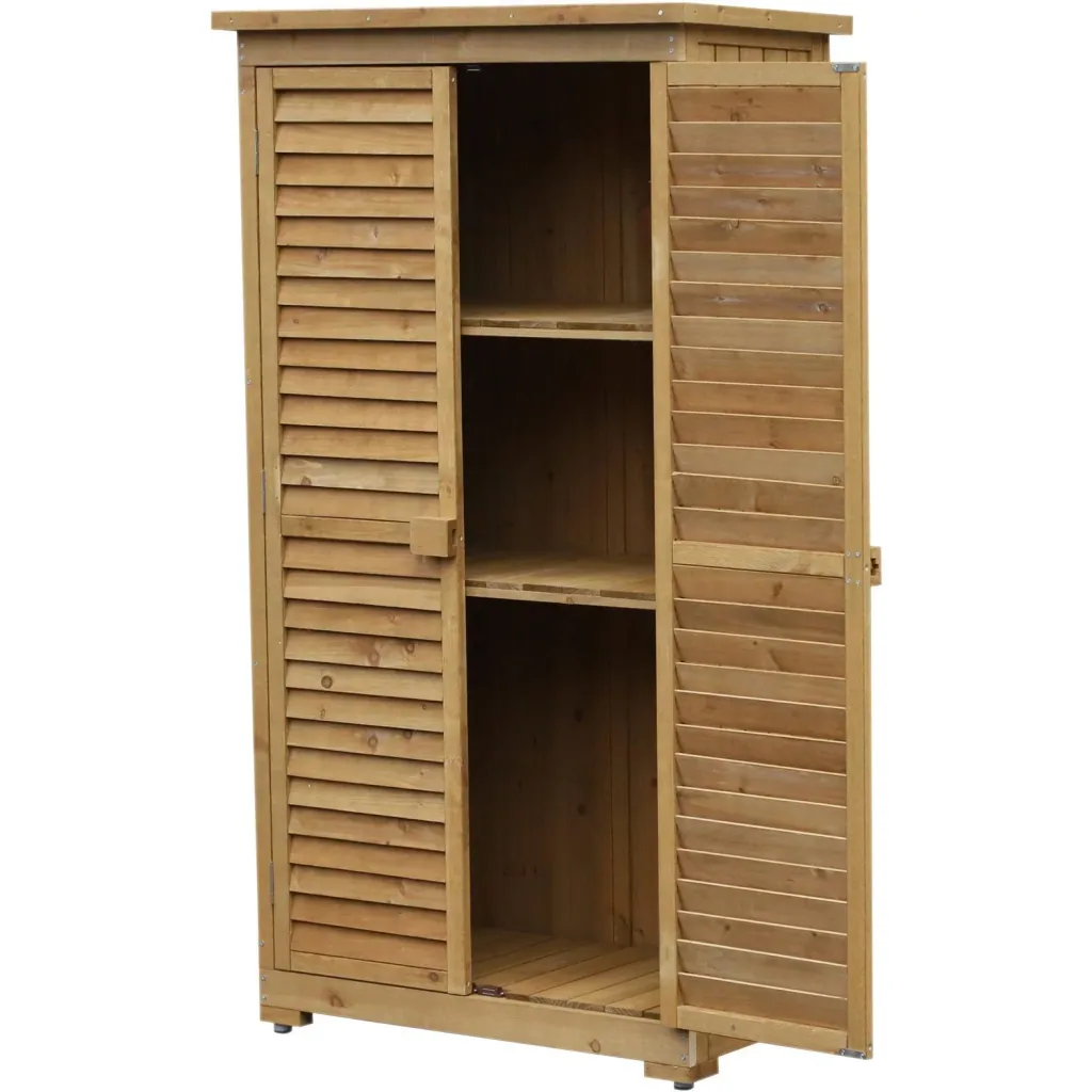 Garden cabinet with louvre doors