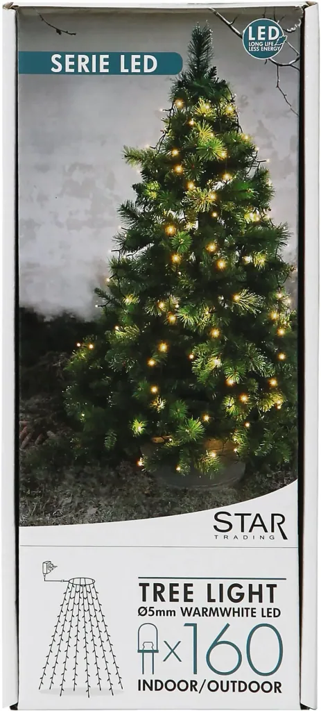 String lights with 160 LEDs for indoor and outdoor use