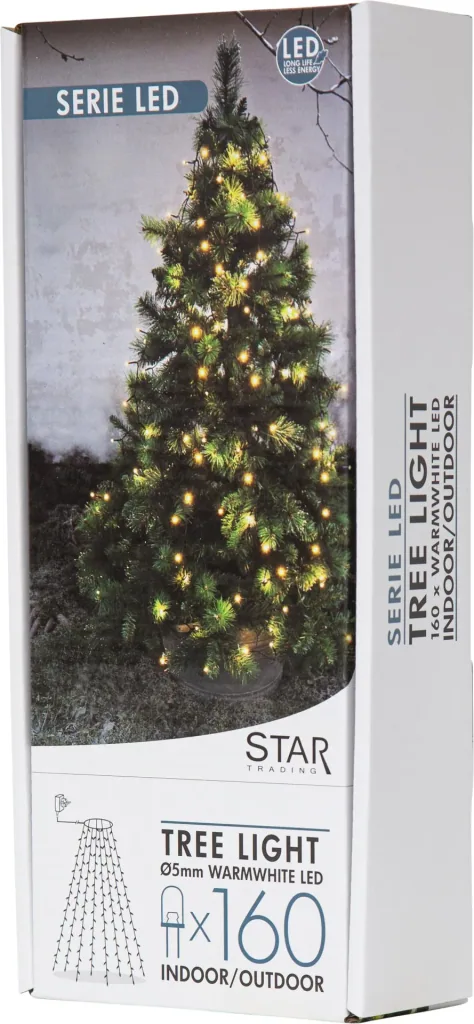 String lights with 160 LEDs for indoor and outdoor use
