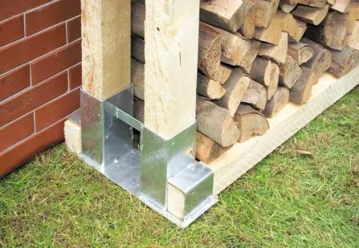 Wood stack holder hot-dip galvanized, 1 piece