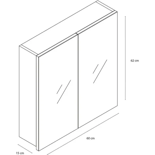 Concept mirror cabinet 60cm white fsc
