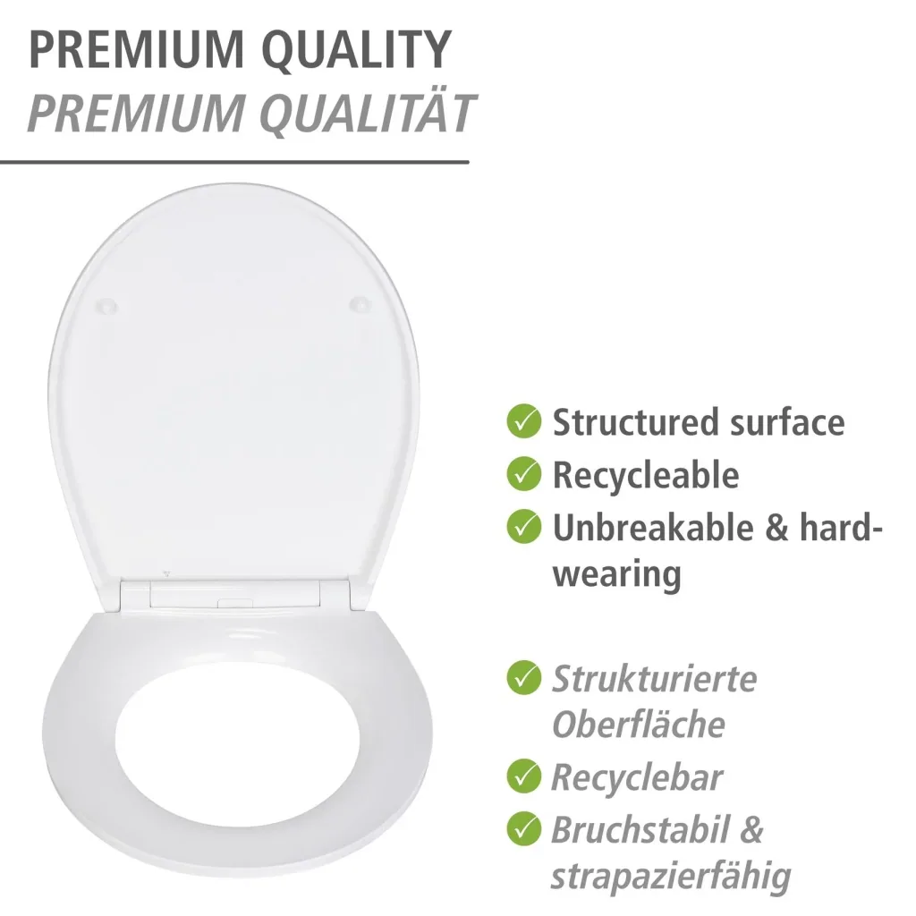Premium toilet seat Big Leaves with relief, made of antibacterial Duroplast, with soft-close mechanism