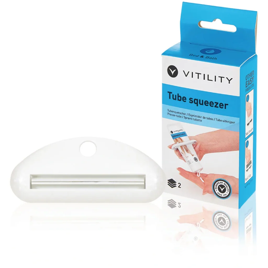 Dental care aid - auxiliary device for emptying tubes